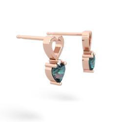 Alexandrite Four Hearts 14K Rose Gold earrings E2558