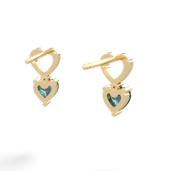 Alexandrite Four Hearts 14K Yellow Gold earrings E2558