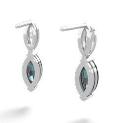 Alexandrite Marquise Drop 14K White Gold earrings E5333