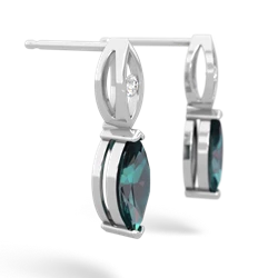 Alexandrite Marquise Drop 14K White Gold earrings E5333