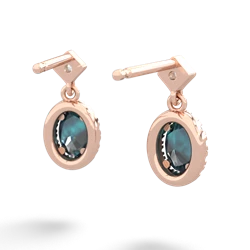 Alexandrite Antique-Style Halo 14K Rose Gold earrings E5720