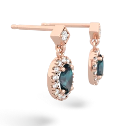 Alexandrite Antique-Style Halo 14K Rose Gold earrings E5720