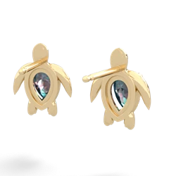 Alexandrite Baby Sea Turtle 14K Yellow Gold earrings E5241