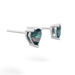 Alexandrite 5Mm Heart Stud 14K White Gold earrings E1861