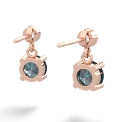 Alexandrite Diamond Drop 6Mm Round 14K Rose Gold earrings E1986