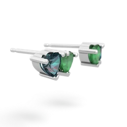 Alexandrite Sweethearts 14K White Gold earrings E5260