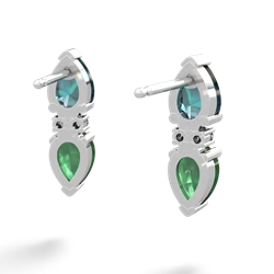 Alexandrite Bowtie Drop 14K White Gold earrings E0865