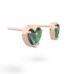 Alexandrite 'Our Heart' 14K Rose Gold earrings E5072