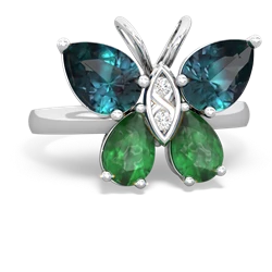 Alexandrite Butterfly 14K White Gold ring R2215