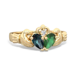 Alexandrite 'Our Heart' Claddagh 14K Yellow Gold ring R2388