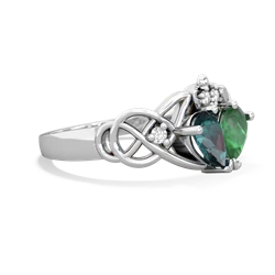 Alexandrite 'One Heart' Celtic Knot Claddagh 14K White Gold ring R5322