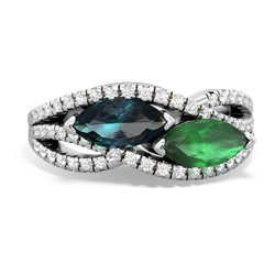 Alexandrite Diamond Rivers 14K White Gold ring R3070