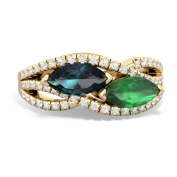 Alexandrite Diamond Rivers 14K Yellow Gold ring R3070