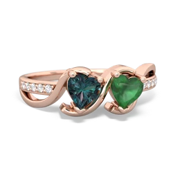 Alexandrite Side By Side 14K Rose Gold ring R3090