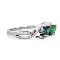 Alexandrite Side By Side 14K White Gold ring R3090