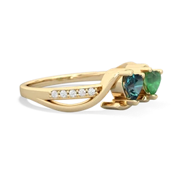 Alexandrite Side By Side 14K Yellow Gold ring R3090