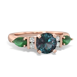 Alexandrite 6Mm Round Eternal Embrace Engagement 14K Rose Gold ring R2005