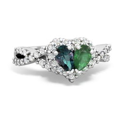 Alexandrite Diamond Twist 'One Heart' 14K White Gold ring R2640HRT