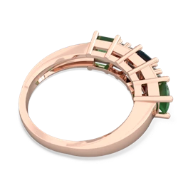 Alexandrite Three Stone Diamond Cluster 14K Rose Gold ring R2592