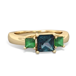 Alexandrite Three Stone Trellis 14K Yellow Gold ring R4015