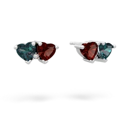 Alexandrite Sweethearts 14K White Gold earrings E5260