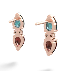 Alexandrite Bowtie Drop 14K Rose Gold earrings E0865