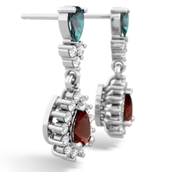 Alexandrite Halo Pear Dangle 14K White Gold earrings E1882