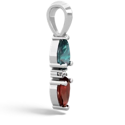 Alexandrite Bowtie Drop 14K White Gold pendant P0865