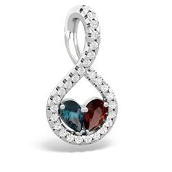 Alexandrite Pave Twist 'One Heart' 14K White Gold pendant P5360