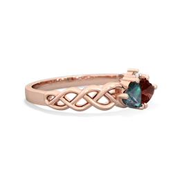 Alexandrite Heart To Heart Braid 14K Rose Gold ring R5870