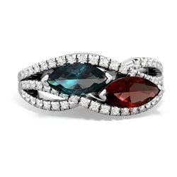 Alexandrite Diamond Rivers 14K White Gold ring R3070