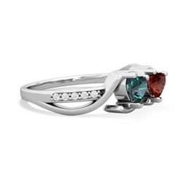 Alexandrite Side By Side 14K White Gold ring R3090