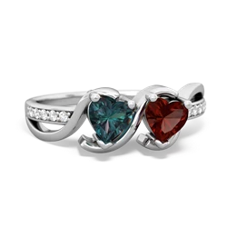 Alexandrite Side By Side 14K White Gold ring R3090