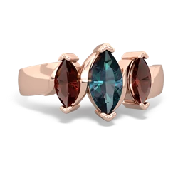 Alexandrite Three Peeks 14K Rose Gold ring R2433