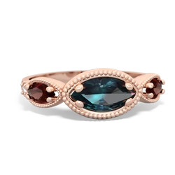 Alexandrite Milgrain Marquise 14K Rose Gold ring R5700