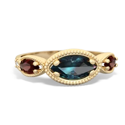 Alexandrite Milgrain Marquise 14K Yellow Gold ring R5700