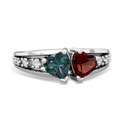 Alexandrite Heart To Heart 14K White Gold ring R3342