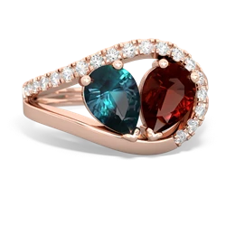 Alexandrite Nestled Heart Keepsake 14K Rose Gold ring R5650