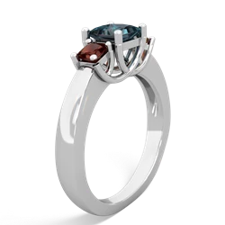 Alexandrite Three Stone Trellis 14K White Gold ring R4015