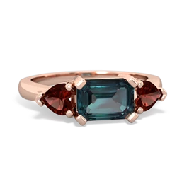 Alexandrite Three Stone 14K Rose Gold ring R5235