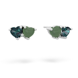 Alexandrite Sweethearts 14K White Gold earrings E5260