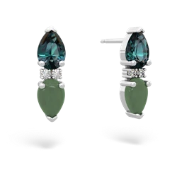 Alexandrite Bowtie Drop 14K White Gold earrings E0865