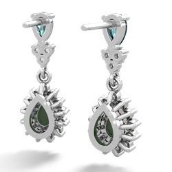 Alexandrite Halo Pear Dangle 14K White Gold earrings E1882