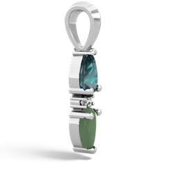 Alexandrite Bowtie Drop 14K White Gold pendant P0865