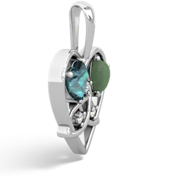 Alexandrite Celtic Trinity Heart 14K White Gold pendant P5331