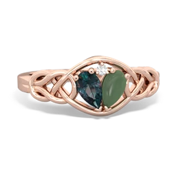 Alexandrite Celtic Love Knot 14K Rose Gold ring R5420