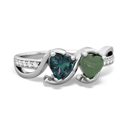 Alexandrite Side By Side 14K White Gold ring R3090