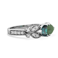 Alexandrite Diamond Butterflies 14K White Gold ring R5601