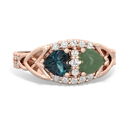 Alexandrite Sparkling Celtic Knot 14K Rose Gold ring R2645