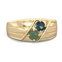 Alexandrite Men's Streamline 14K Yellow Gold ring R0460